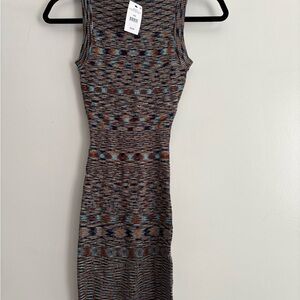 Elegant Multicolor Knit Dress